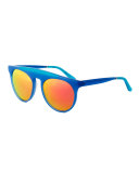 Baja East Atomic Brow-Bar Sunglasses, Baja Blue