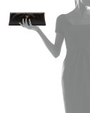 Saffiano Vernice East-West Frame Clutch Bag, Black (Nero)