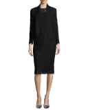 Eve Ruffled-Sleeve Lace Dress, Black