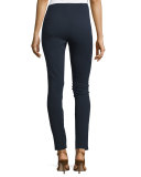 Suede & Ponte Riding Leggings, Ink