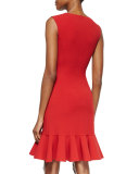 Scoop-Neck Flounce-Hem Dress