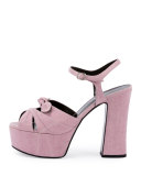 Candy Denim Platform 135mm Sandal, Rosado