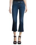 New Luxe Cropped Boot-Cut Jeans with Raw Hem, B(Air) Duchess