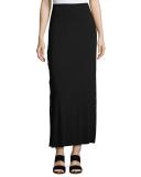 Cain Splice Side-Snap Maxi Skirt, Black