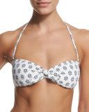 Messa Printed Bandeau Swim Top