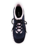 Suede Lace-Up Sneaker, Blue