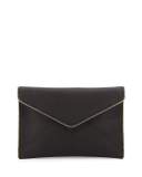 Leo Saffiano Clutch Bag, Black