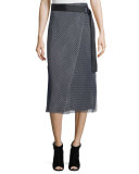 Nora Mesh Wrap Skirt, Navy