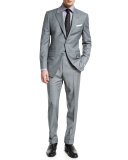 O'Connor Base Sharkskin Two-Piece Suit, Light Gray