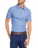 Cotton-Silk Polo Shirt, Light Blue