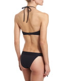 Tie-Front Solid Two-Piece Swimsuit, Black