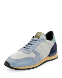 Men's Rockrunner Mesh Trainer Sneaker, Burgundy/Ice Blue