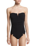 Serena Solid V'd One-Piece Swimsuit