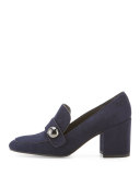 Dundee Suede Loafer Pump, Nice Blue