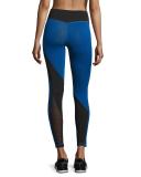 Explosive High-waist Performance Tights, Blue/Black