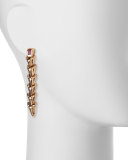 Articulated Chevron Spike Earrings with Rubies