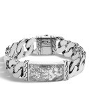 Men's Classic Chain Medium Gourmette Calcite ID Bracelet, Silver