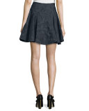 Textured Mini Full Skirt, Dark Slate