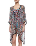 Illusion Printed Kimono Coverup
