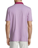 Jubilee Striped Short-Sleeve Stretch Jersey Polo Shirt, Wine