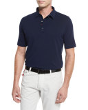Washed Piqué Polo Shirt, Navy