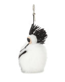 Super Karlito Fox Fur Purse Charm, White/Black