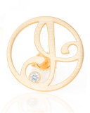 Right Singular Mini One-Initial Diamond Stud Earring, Yellow Gold