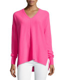 Allessandra V-Neck High-Low Cashmere Tunic 