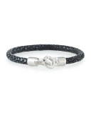 Men's Stingray Shagreen Bracelet, Black/Silver