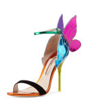 Chiara Butterfly Wing Ankle-Wrap Sandal, Purple/Teal