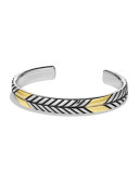 Chevron Cuff Bracelet with Gold 
