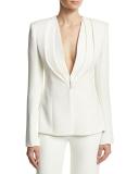 Layered Lapel Suiting Jacket, Ivory