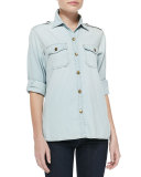 The Perfect Distressed Denim Shirt