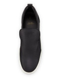 40mm Men's Leather Slip-On Sneaker, Black