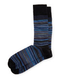 Merino-Blend Skinny-Stripe Socks