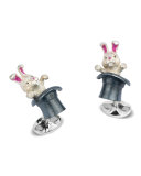 Rabbit in Hat Sterling Silver Cuff Links