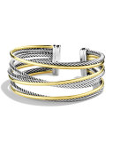 Crossover Four-Row Cuff with Gold