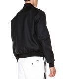 Wool/Silk Bomber Jacket, Black