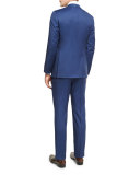 Solid Wool Two-Piece Suit, Blue
