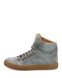 Denim High-Top Sneaker, Light Blue
