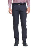 Five-Pocket Dark-Wash Stretch-Denim Jeans, Navy