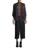 Argyle-Intarsia V-Neck Cardigan, Balsamic 