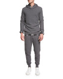 Racking Thermal-Stitch Drawstring Sweatpants, Heather Carbon
