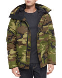Macmillan Hooded Parka Coat, Camo Green