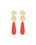 Italian Coral Drop Earrings