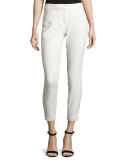 Slim-Leg Tapered Ankle Pants, Chalk