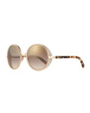 Andie Round Glitter-Trim Sunglasses