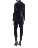 Tailored Velvet Blazer, Sapphire
