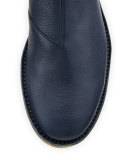 Pebbled Leather Chelsea Boot