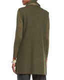 Boiled Wool Long Vest, Caper  